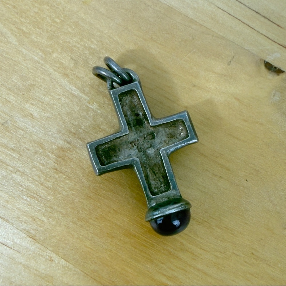 Brutalist Celtic Viking Style Chunky Sterling Silver Amethyst Cross Pendant - Picture 9 of 13